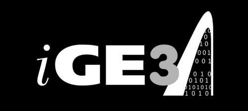 iGE3 logo - Basic white version